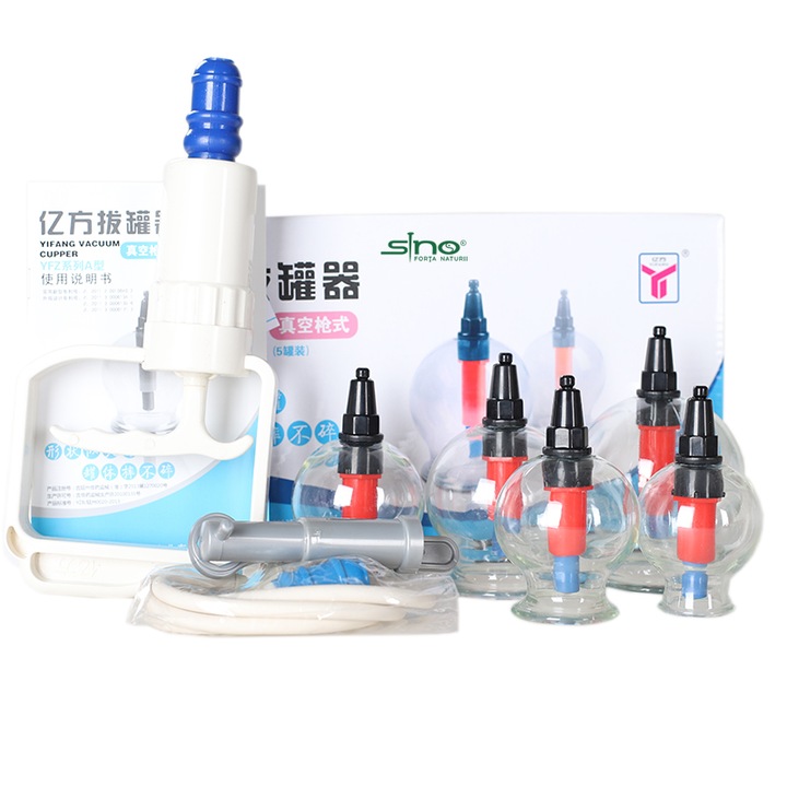 Set ventuze, plastic, masaj, terapie, cu aspiratie