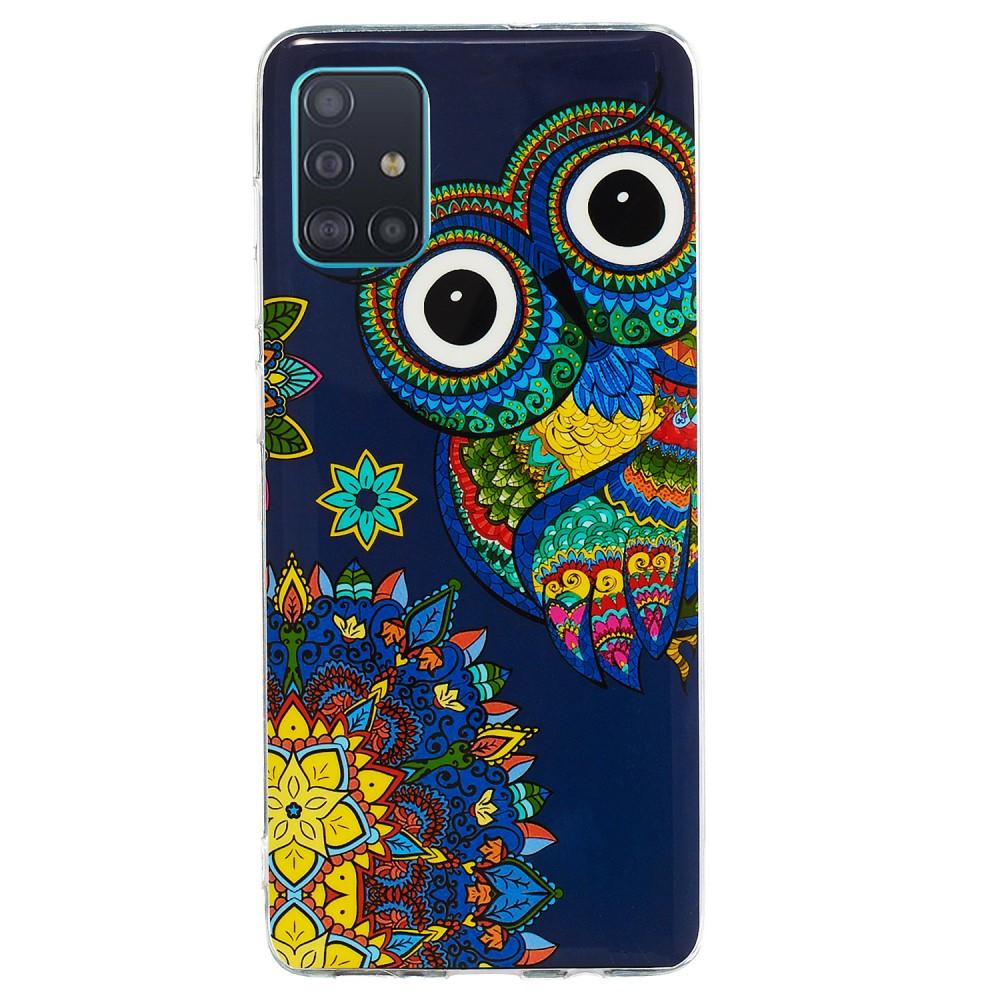 Husa Samsung Galaxy A51 Fosforescent model Mandala Owl, Silicon, TPU Multicolor