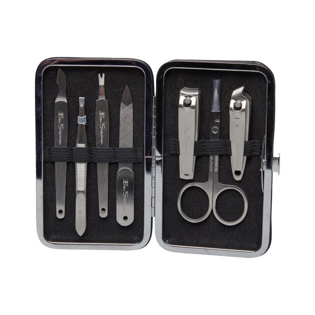 Trusa manichiura/pedichiura, Ben Sherman, 7 piese, otel inoxidabil, etui de protectie