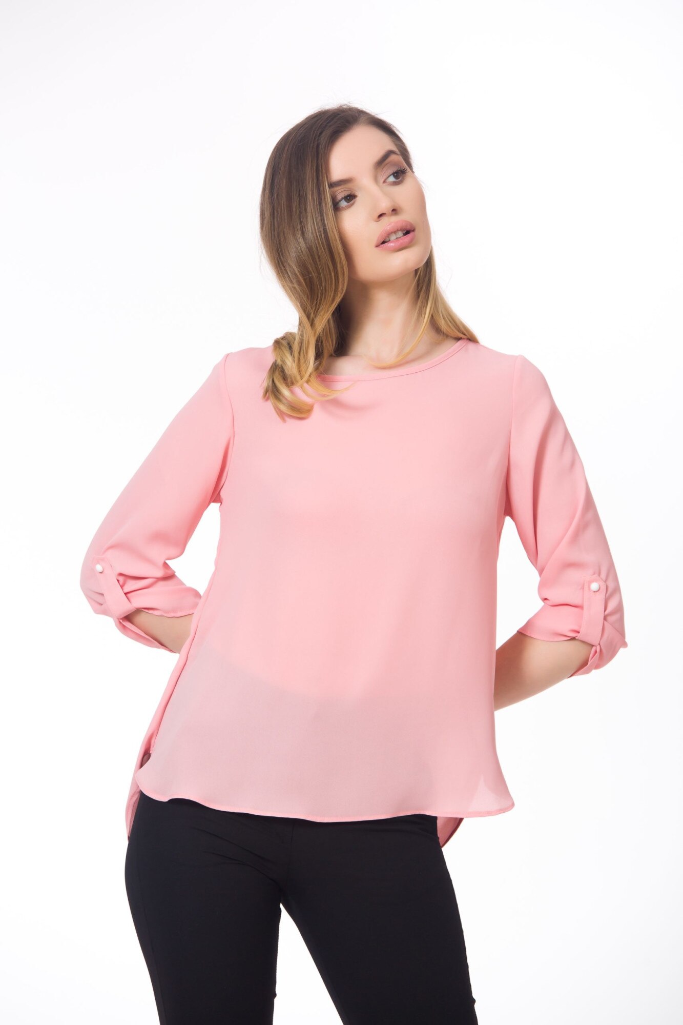 Camasa BE YOU cu puchitei, Roz