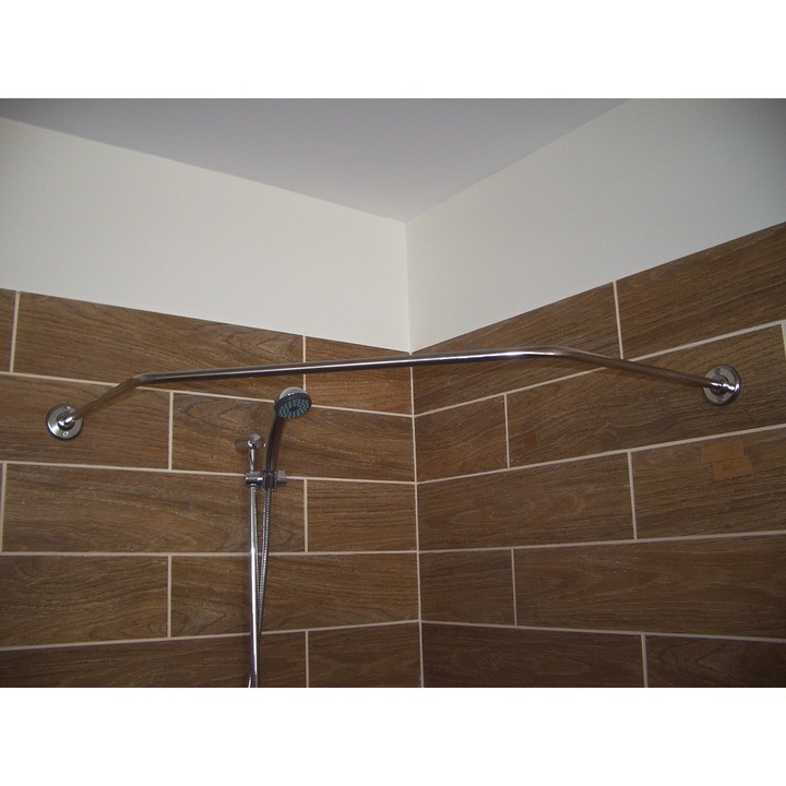 Корниз за баня Стелмо Трапец, Инокс, 2.20 м.