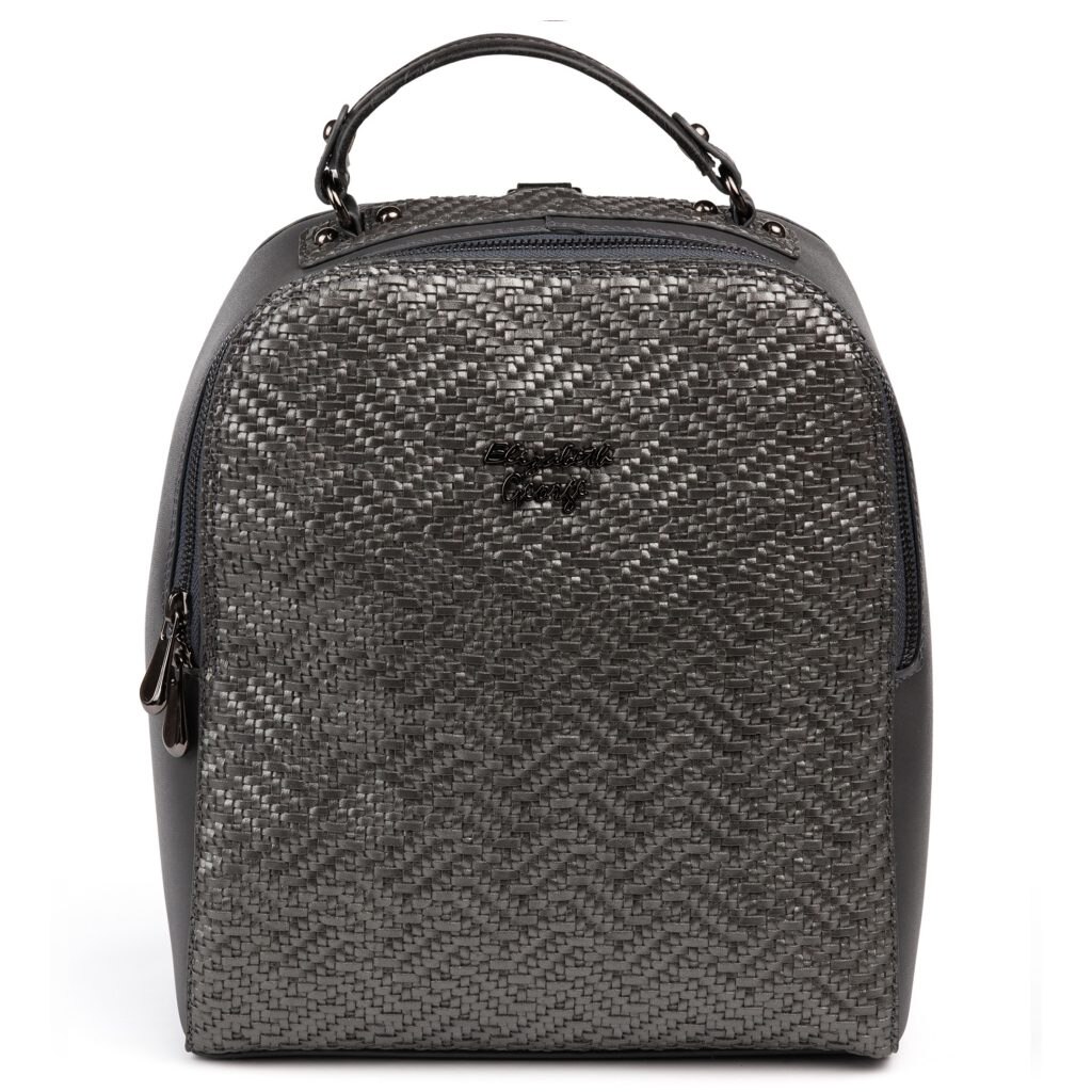 Rucsac din piele ecologica Elizabeth George, Monica Series, 26x13x28.5 cm, Gri