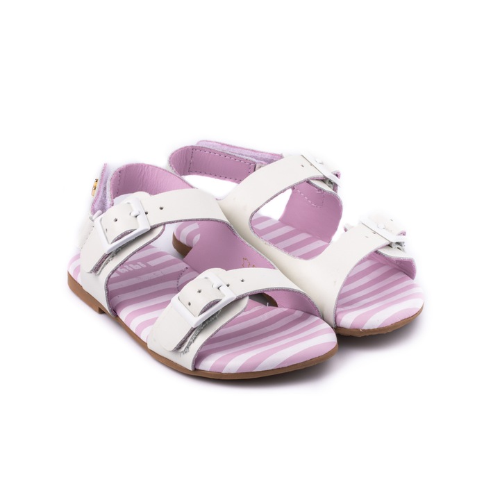 Детски Сандали за момиче BiBi Shoes Baby Birk Mini White, Бял, 27 EU