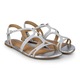 Детски Сандали за момиче BiBi Shoes Little Me Glitter Silver, Сребърен, 39 EU