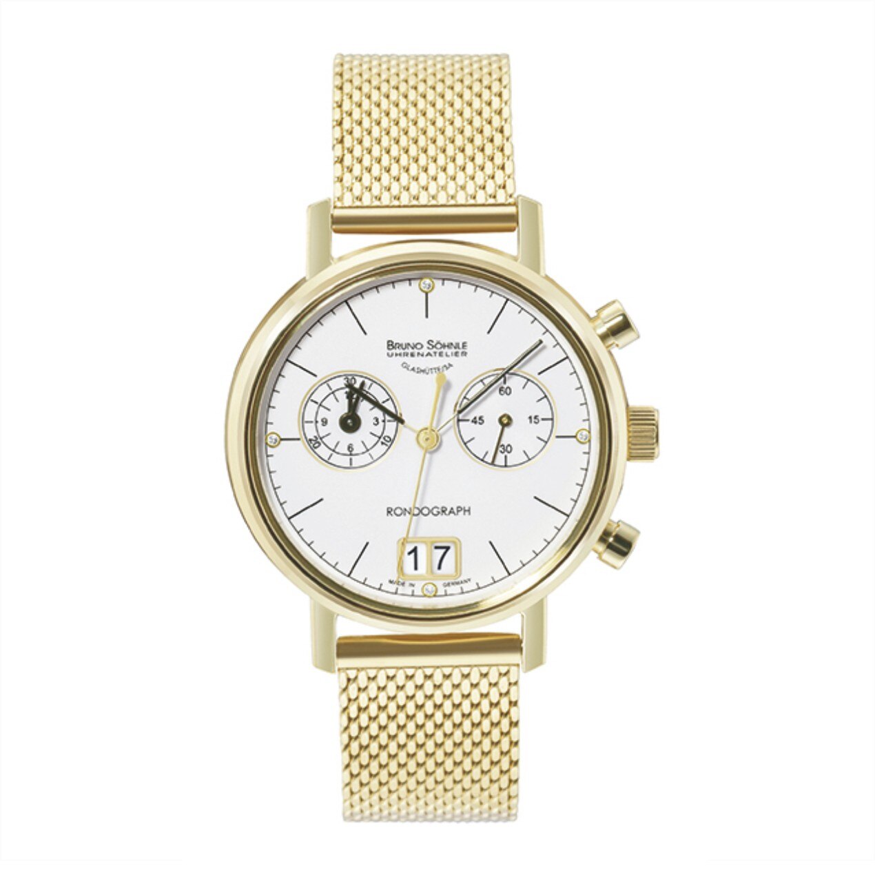 Ceas Bruno Sohnle 17-33172-290, Rondograph Lady, inox auriu, carcasa 35mm