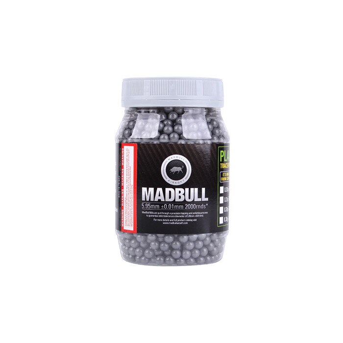 Bile Airsoft MadBull Ultimate Grey Stainless 0.46g 2000bucati, gri