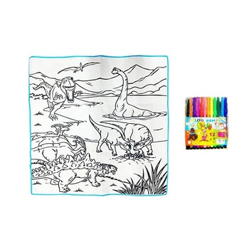 Set compus din covor pentru desenat cu dimensiunile 50 x 50 cm , din plastic, se poate spala , cu 12 carioci colorate Set compus din covor pentru desenat cu dimensiunile 50 x 50 cm , din plastic, se poate spala , cu 12 carioci colorate