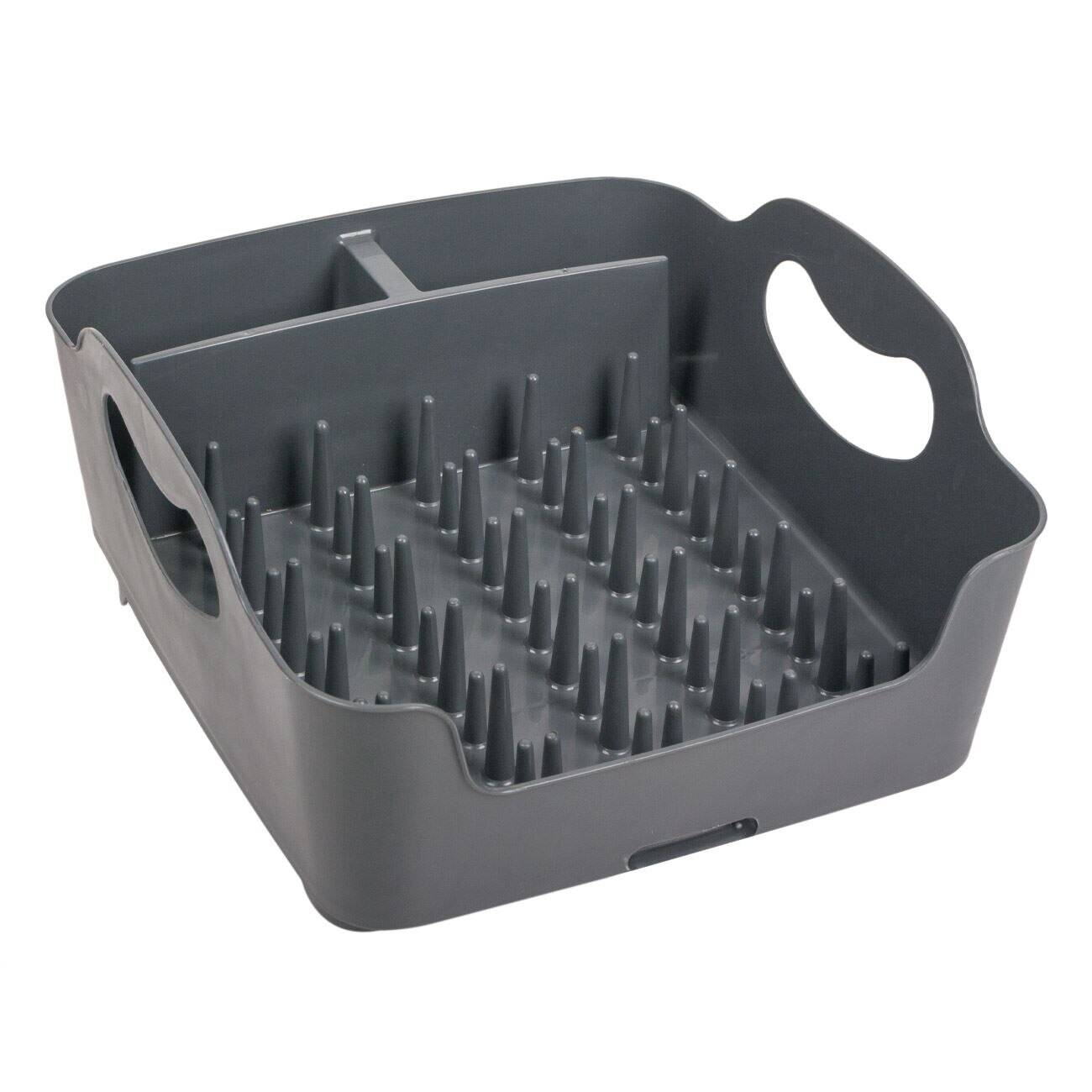 Suport Zola® pentru vesela si tacamuri 33x36x14 cm, din plastic gri