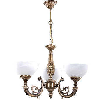 Lustra BUSSY LIGHTING 7179 3 brate , 3xE27, finisaj bronz-antiq / Sticla alabastru Alb Lustra BUSSY LIGHTING 7179 3 brate , 3xE27, finisaj bronz-antiq / Sticla alabastru Alb