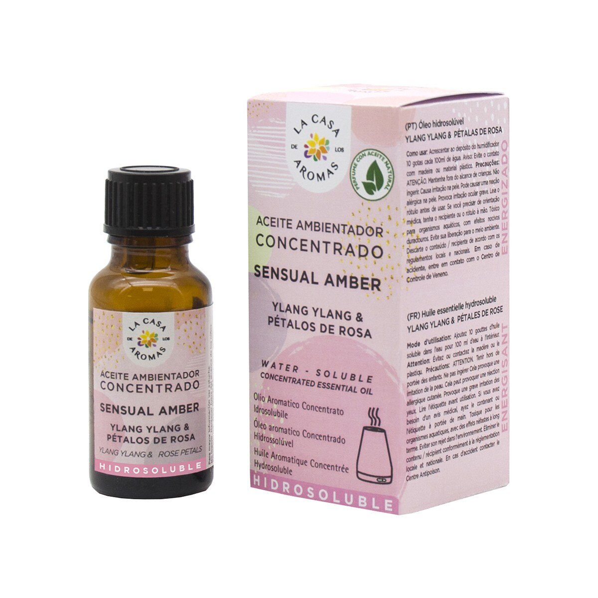 Ulei esential hidrosolubil, Ylang Ylang si petale de trandafir, 15 ml Sensual Amber