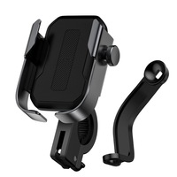 Suport Telefon pentru Bicicleta si Motocicleta Baseus Zero Shake, Montaj pe Ghidon & Oglinda, Negru
