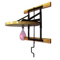 Para de box de viteza, cu platforma ajustabila pe inaltime, Budo Best, Lemn si Metal, Negru