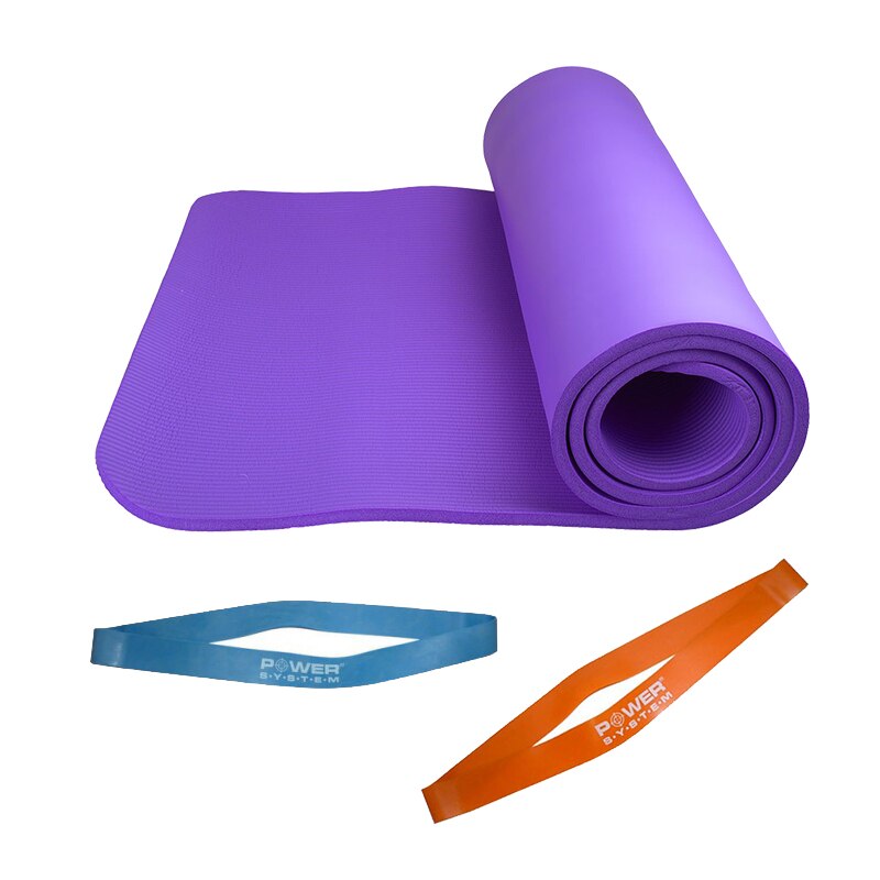 Set antrenament saltea covoras Yoga / Pilates YMP si 2 benzi elastice Mini Loop Band