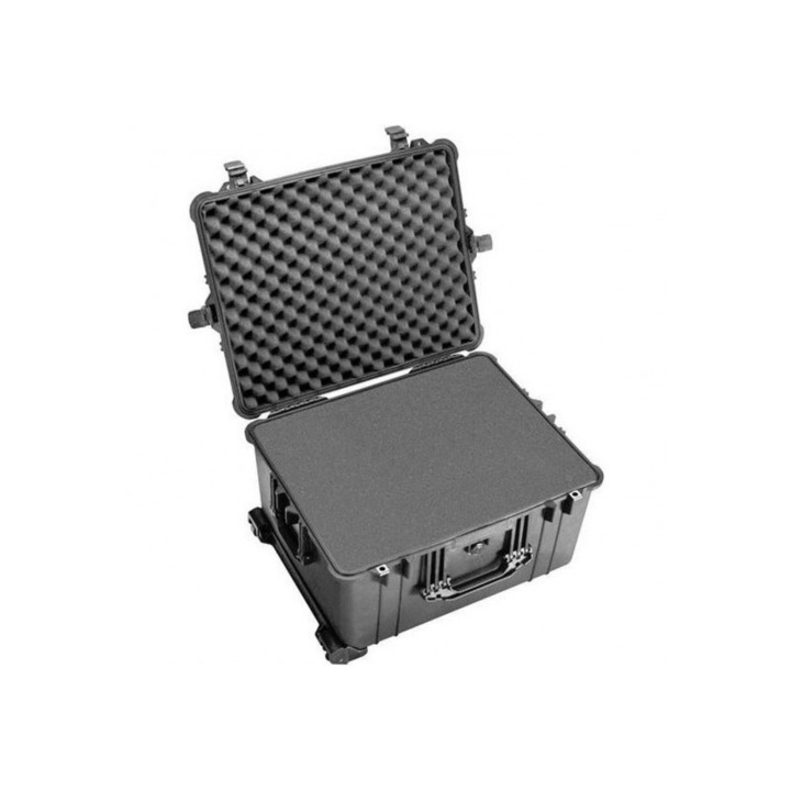 Peli Protector Case 1620 твърда количка с 2 колела, черна, С предварително нарязана гъба Pick n Pluck
