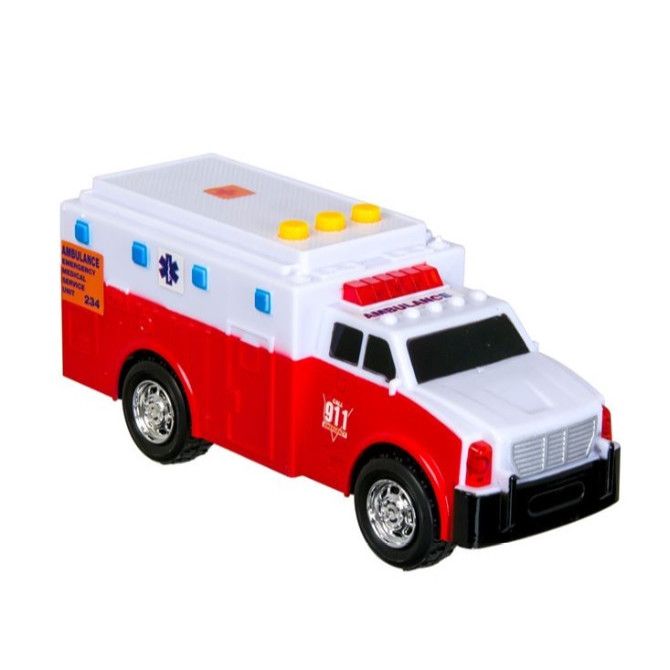 Masina de salvare pentru pacienti, cu lumini si sunet, din plastic, pentru copii , ATS, + 3 ani