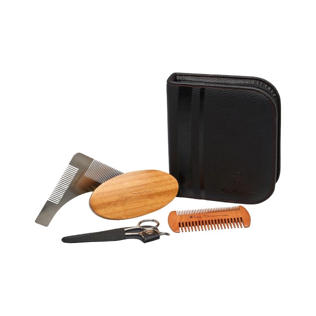 Set pentru ingrijire barba, Ben Sherman, 4 piese, borseta pentru protectie si depozitare