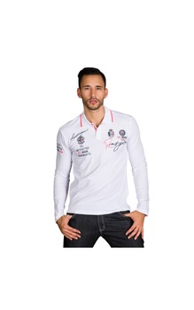 Bluza polo cu imprimeu, Alb, S Bluza polo cu imprimeu, Alb, S