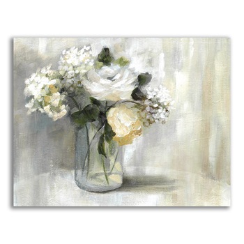 Tablou Canvas - Flori albe, Floare, Vaza, Primavara, 24 x 30 cm Tablou Canvas - Flori albe, Floare, Vaza, Primavara, 24 x 30 cm