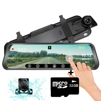 Camera auto dubla oglinda DVR Loosafe™ RoadTeam H19, 10 inch touch, camera marsarier, Full HD 30fps, night vision, unghi de filmare 170 grade, senzor G, detectare miscare, lentile Sony, negru Camera auto dubla oglinda DVR Loosafe™ RoadTeam H19, 10 inch touch, camera marsarier, Full HD 30fps, night vision, unghi de filmare 170 grade, senzor G, detectare miscare, lentile Sony, negru