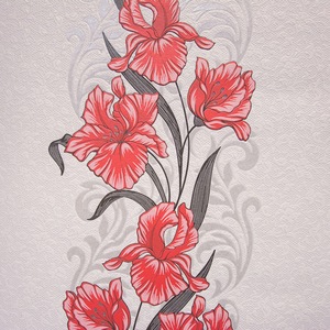 Tapet Floral Texturat Pl51029 15 Cu Sclipici Fin 53cm X 10m Rosu Crem Emag Ro