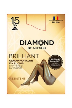 Ciorap brilliant, Diamond by Adesgo, lycra, 15 DEN, Black Ciorap brilliant, Diamond by Adesgo, lycra, 15 DEN, Black