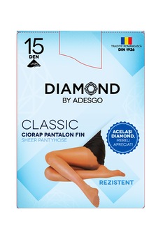 Ciorap clasic, Diamond by Adesgo, lycra, 15 DEN, fumo Ciorap clasic, Diamond by Adesgo, lycra, 15 DEN, fumo