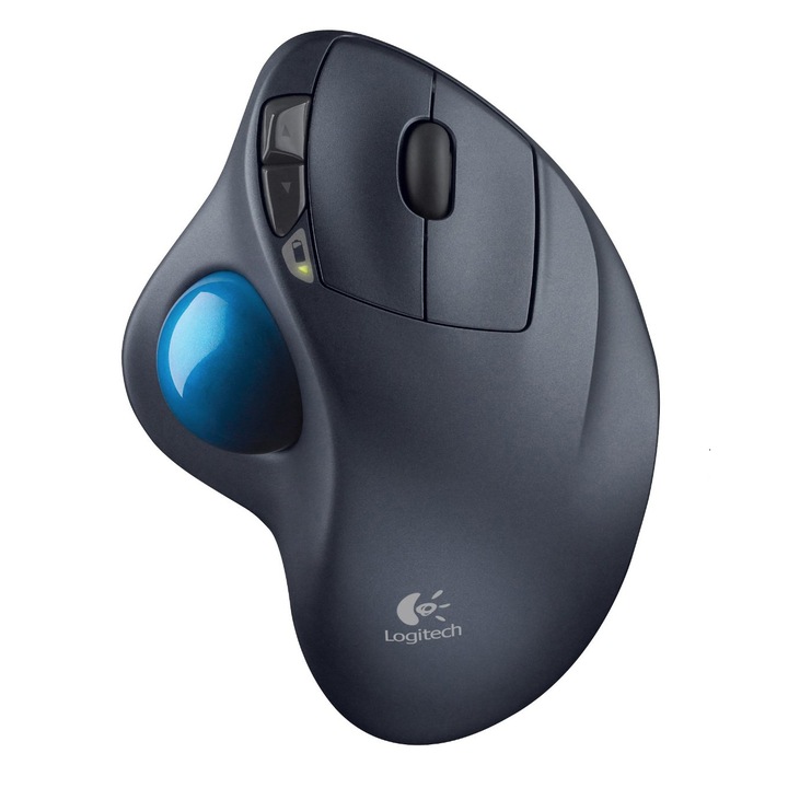 Mouse Logitech M570, Trackball Wireless, USB, Negru