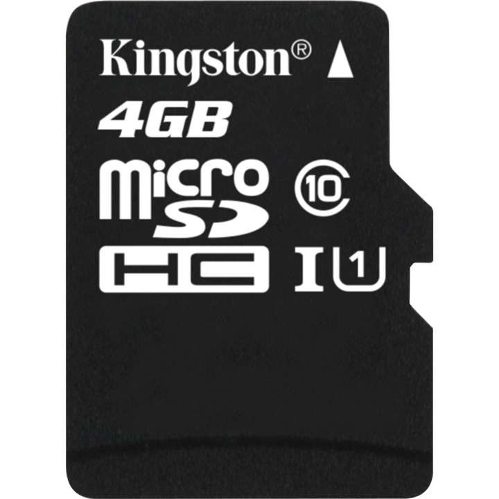 Card de memorie Kingston MicroSDHC, 4GB, Class 10 + Adaptor