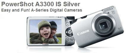 Aparat foto digital Canon PowerShot A3300 IS silver - eMAG.ro