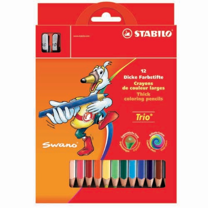 STABILO Trio Thick színes ceruza készlet, 12 szín