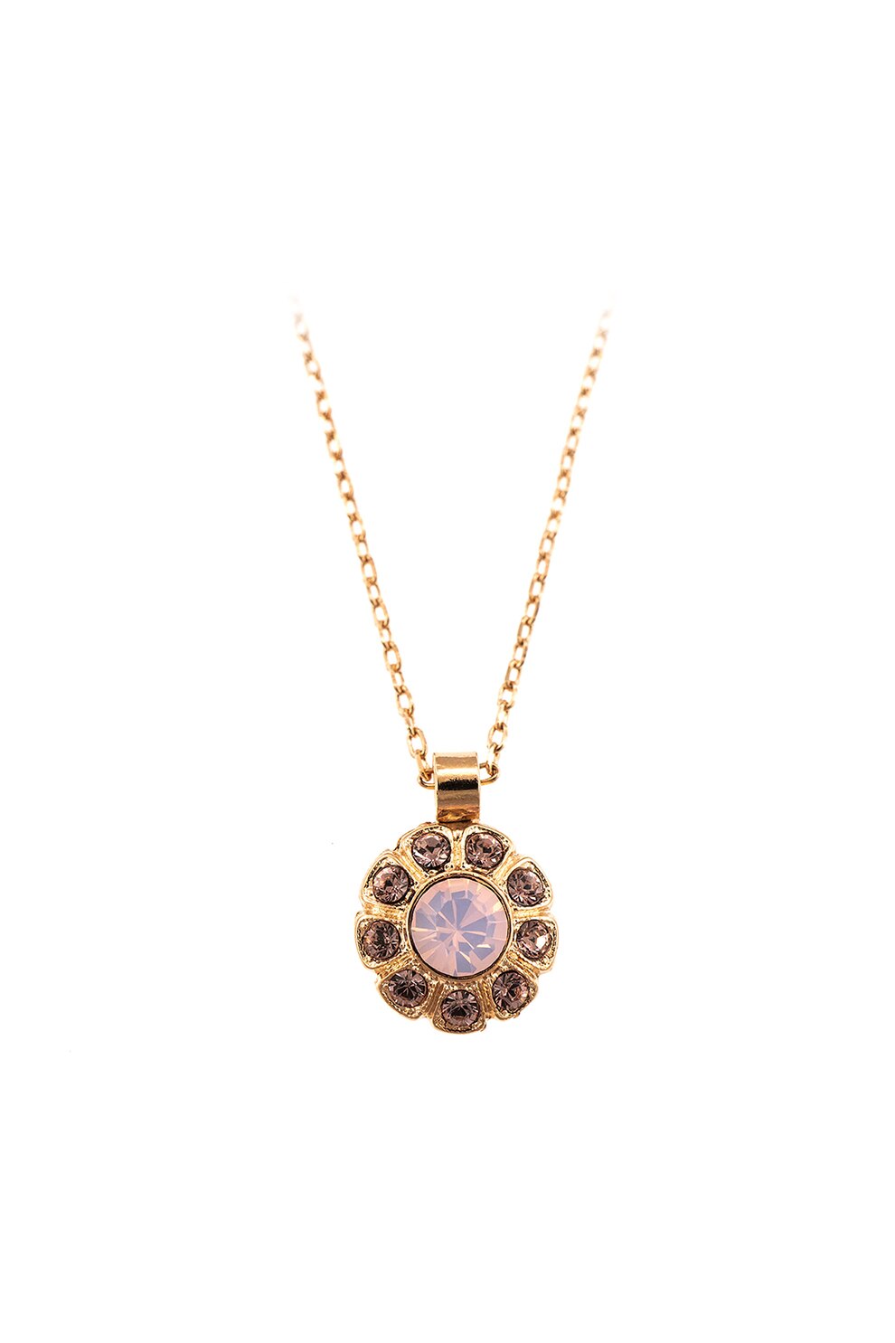 Roxannes - Mariana Jewellery, Colier placat cu aur rose de 24K, cu cristale , Auriu