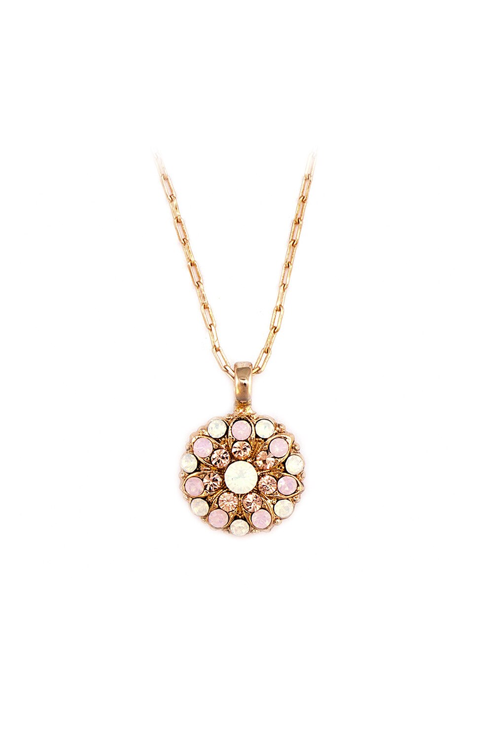 Roxannes - Mariana Jewellery, Colier placat cu aur rose de 24K, decorat cu cristale , Auriu/Roz