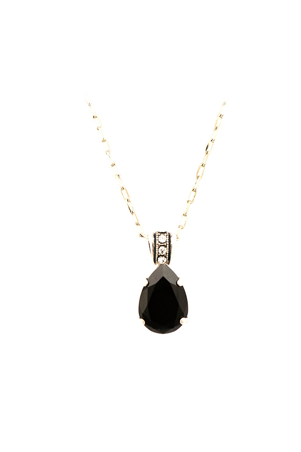 Roxannes - Mariana Jewellery, Colier placat cu argint 925, decorat cu cristale , Auriu/Negru