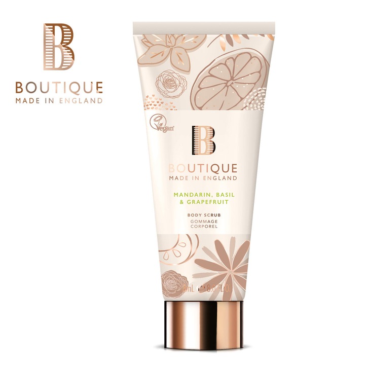 Grace Cole Boutique mandarin, bazsalikom és grapefruit testradír, vegán, 225 g