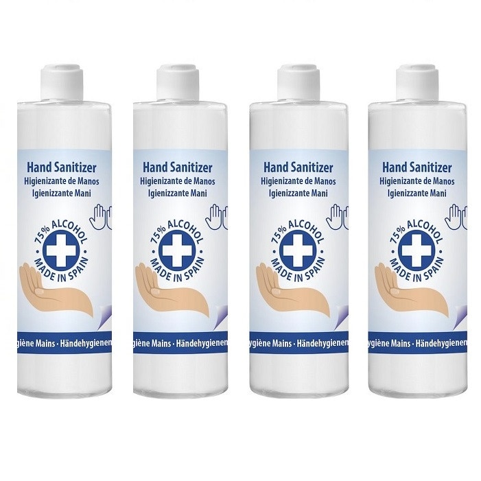 Set 4 Gel igienizant maini Alcool 75% 500ml fara clatire aroma Lamaie