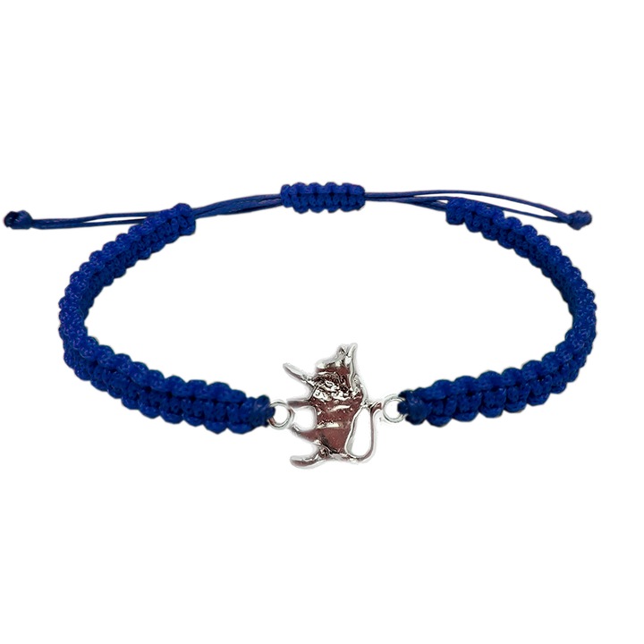 Kézzel fonott zsinór karkötő ezüst bika jellel állítható 9237125 Dras