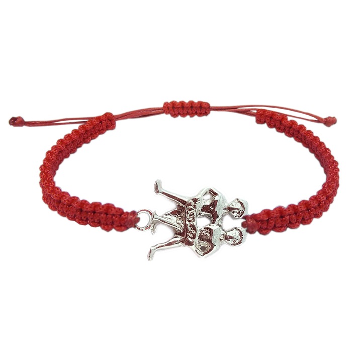 Гривна с черна връв, Ръчно плетена, персонализирана зодия Близнаци Европейски зодиак,