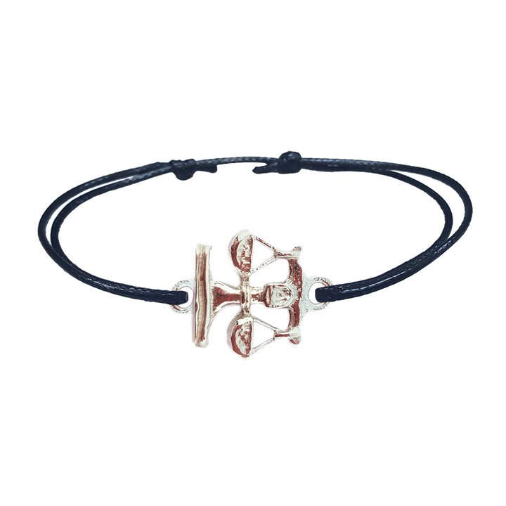 Zsinór karkötő ezüst zodiákus jellel Mérleg állítható 9243115 Dras