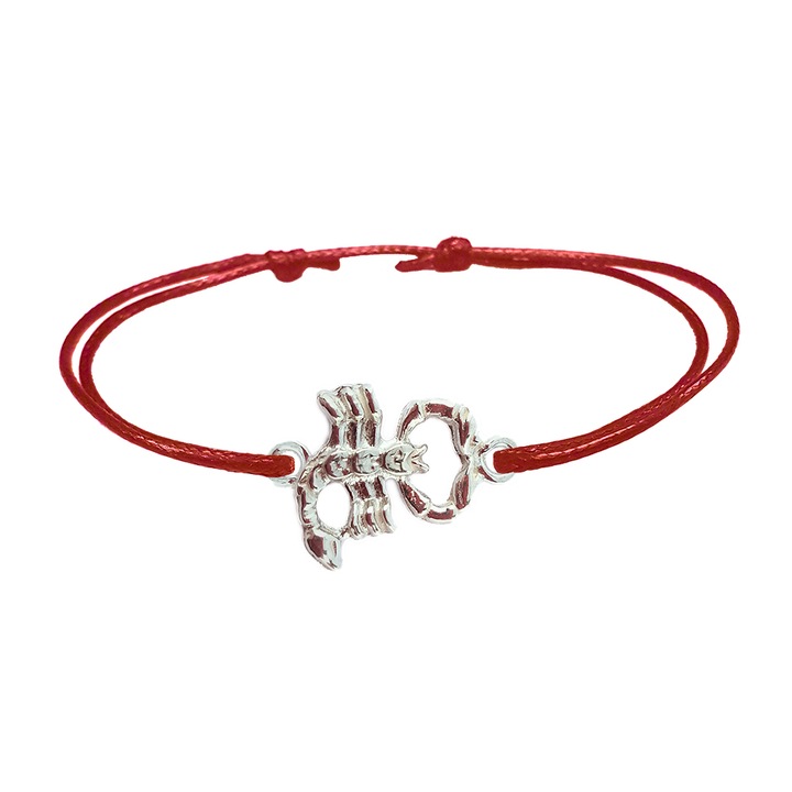 Bratara din snur cu zodia scorpion din argint reglabila 9244135 Dras