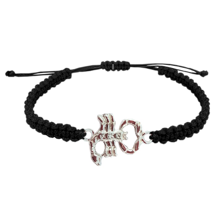 Kézzel fonott zsinór karkötő ezüst skorpió jellel állítható 9244135 Dras