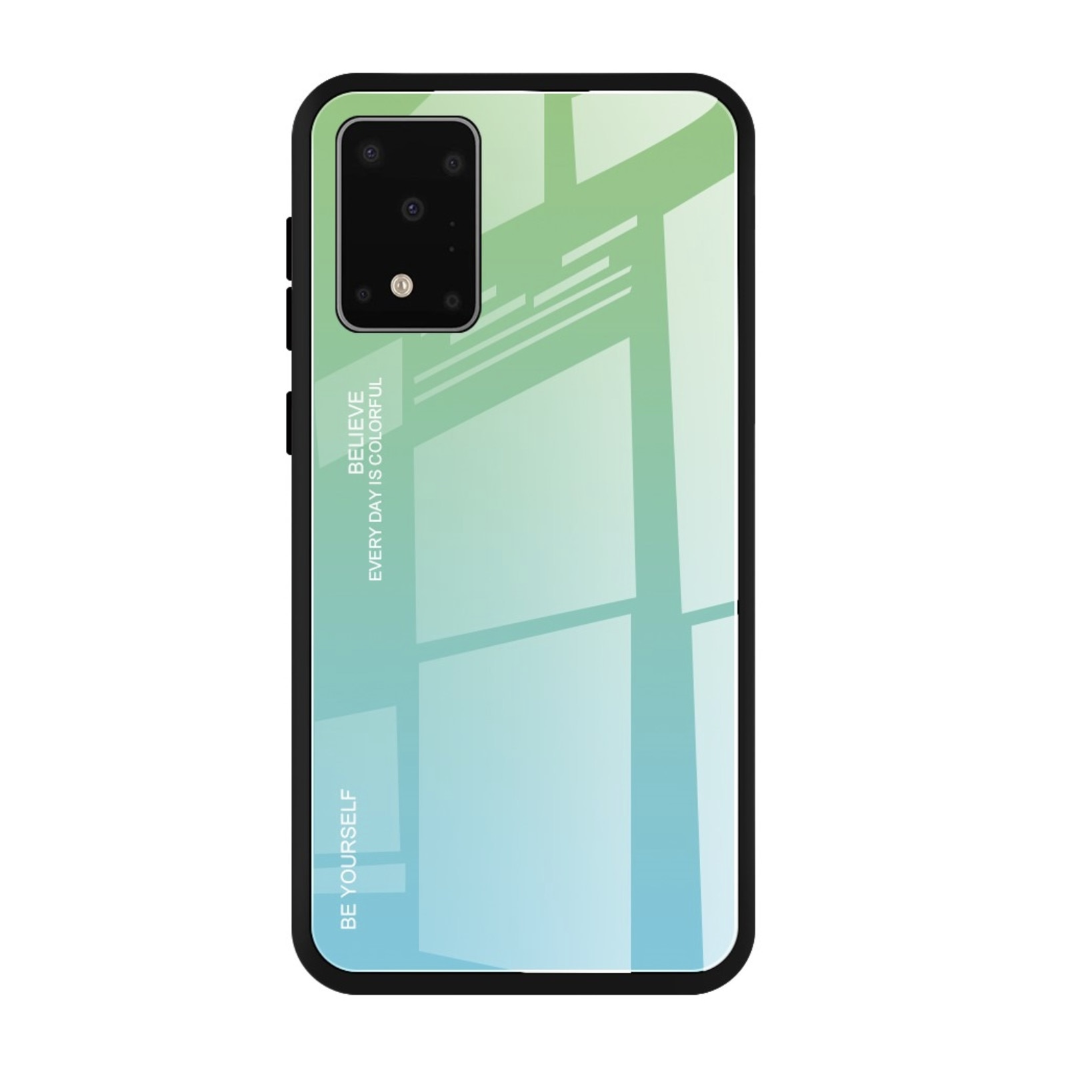 Husa de protectie Bibilel Gradient pentru Samsung Galaxy S20, protectie spate, bumper, capac de protectie, Cyan Blue, BBL1345