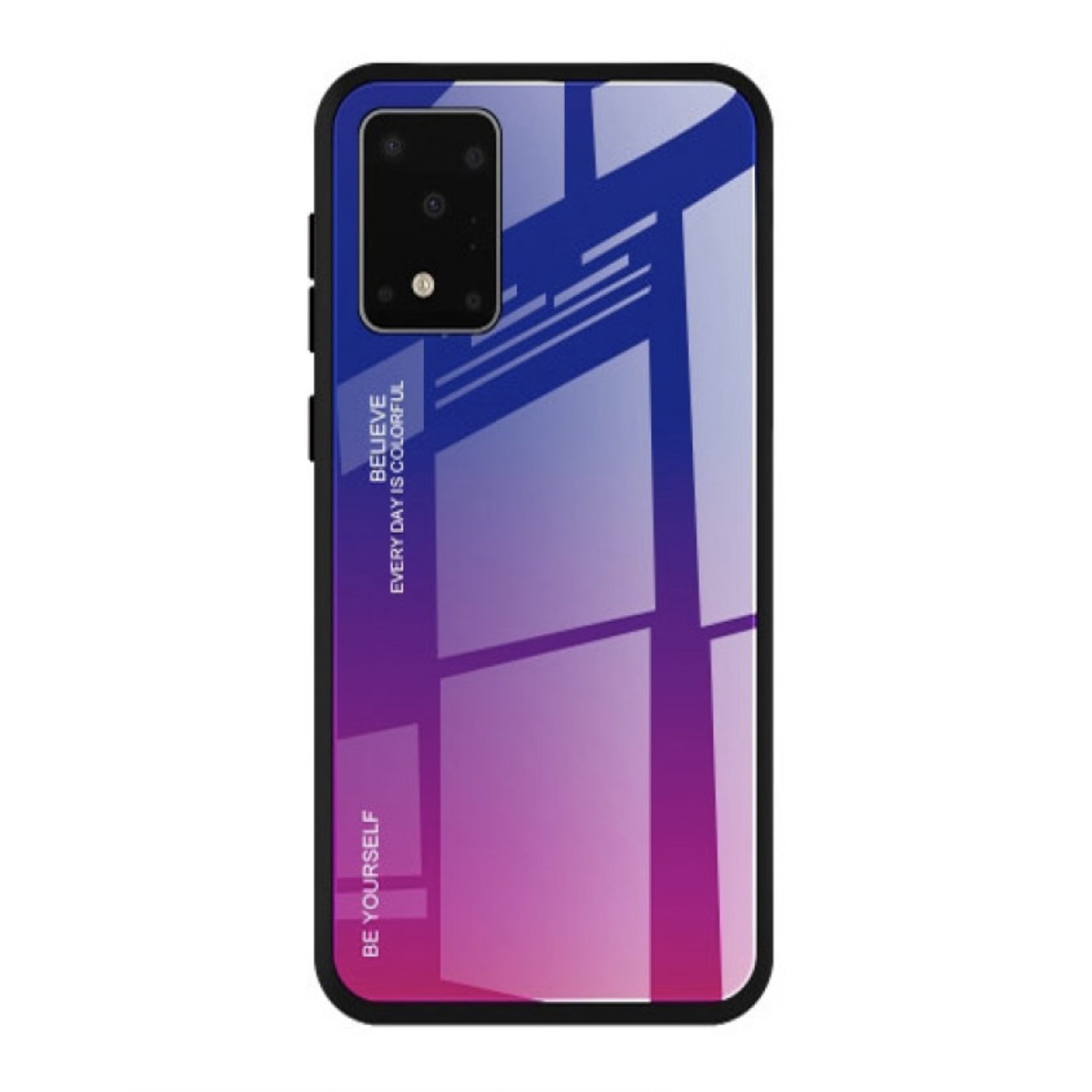 Husa de protectie Bibilel Gradient pentru Samsung Galaxy S20, protectie spate, bumper, capac de protectie, Pink-Blue, BBL1348