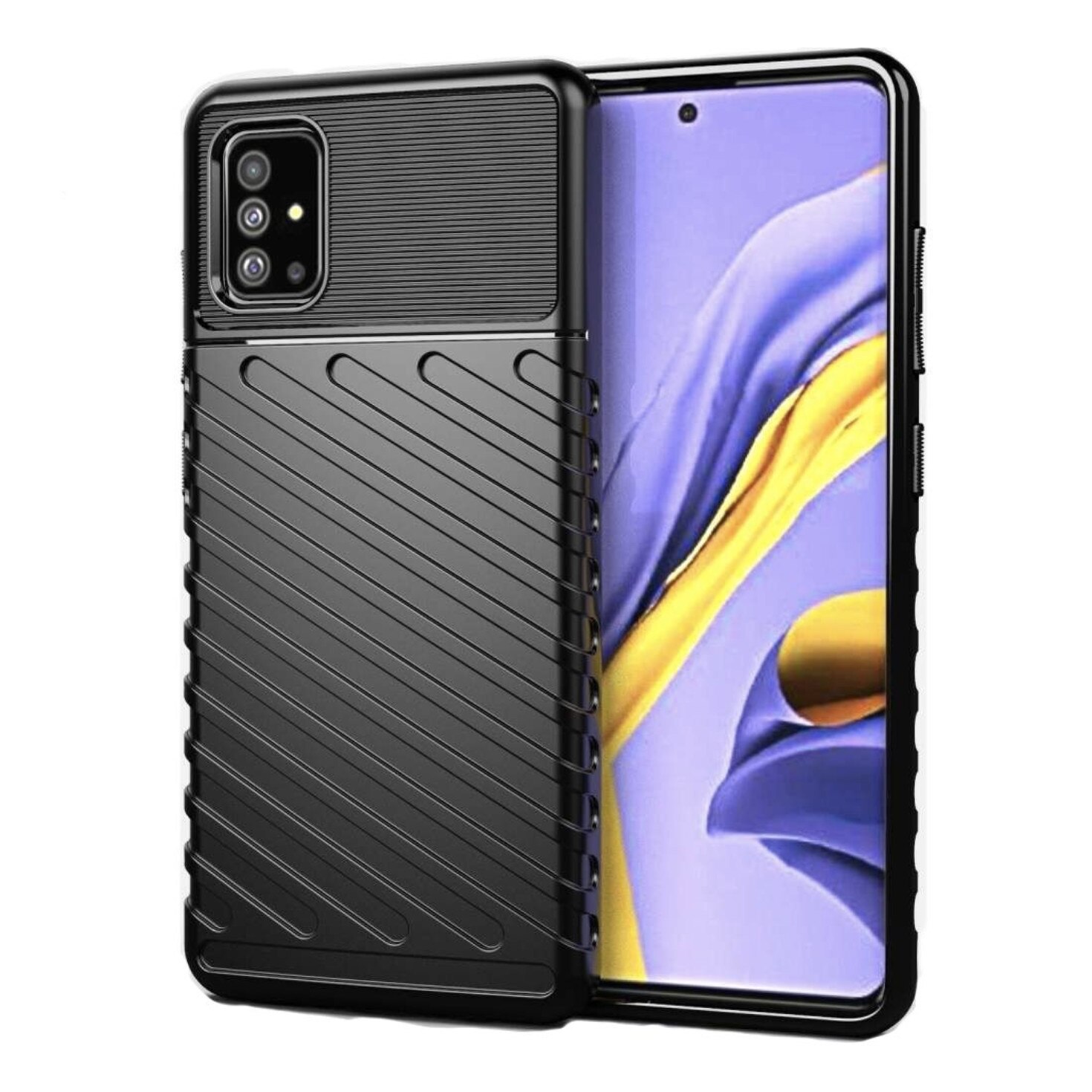 Husa de protectie Bibilel Hardcase pentru Samsung Galaxy S20 Plus, protectie spate, bumper, capac de protectie, negru, BBL1359