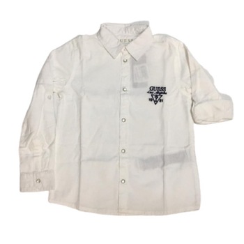 Camasa baieti Guess, 6/7 ani, alba, logo Guess Camasa baieti Guess, 6/7 ani, alba, logo Guess