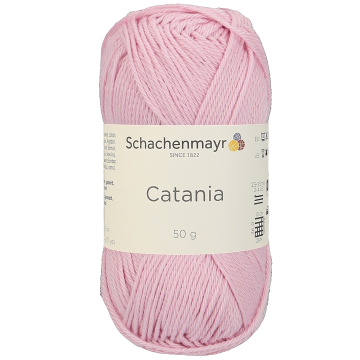Fir Textil Smc Schachenmayr Catania 0246 pentru crosetat si tricotat, bumbac, roz bombon 125 m