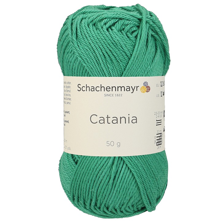 Fir Textil Smc Schachenmayr Catania 0241, pentru crosetat si tricotat, bumbac, verde fistic 125 m