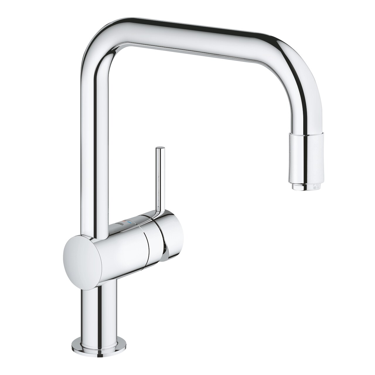 Baterie bucatarie Grohe Minta 32067000, monocomada, dus extractibil, pipa inalta, Crom