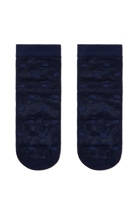 Sosete subtiri din poliamida cu model buline, Conte Elegant Fantasy 16124, Marino, 36-39