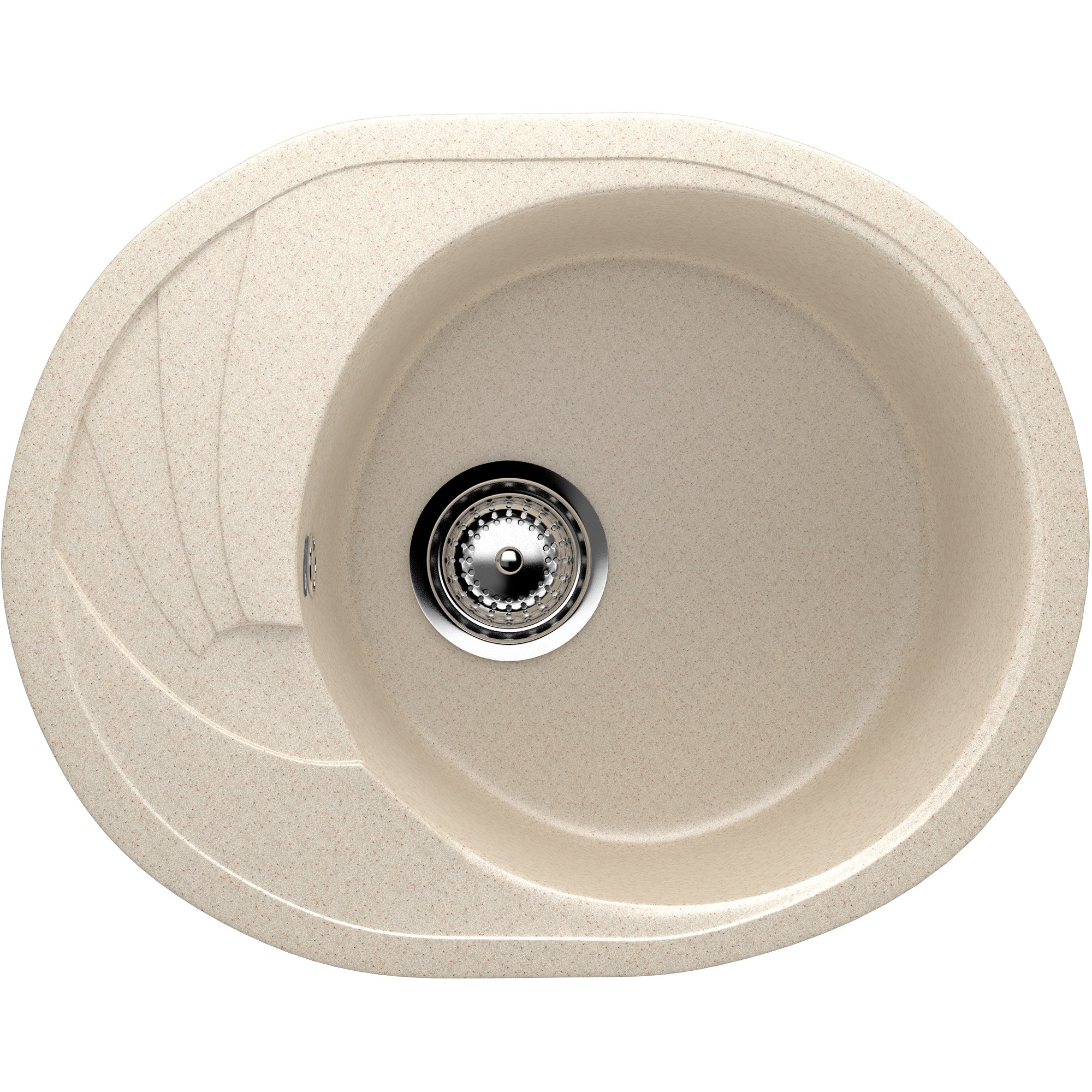 Chiuveta ovala Compozit Bucatarie Ulgran U-403-328, Bej, Reversibila, Sifon Complet inclus