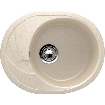 Chiuveta ovala Compozit Bucatarie Ulgran U-403-328, Bej, Reversibila, Sifon Complet inclus Chiuveta ovala Compozit Bucatarie Ulgran U-403-328, Bej, Reversibila, Sifon Complet inclus